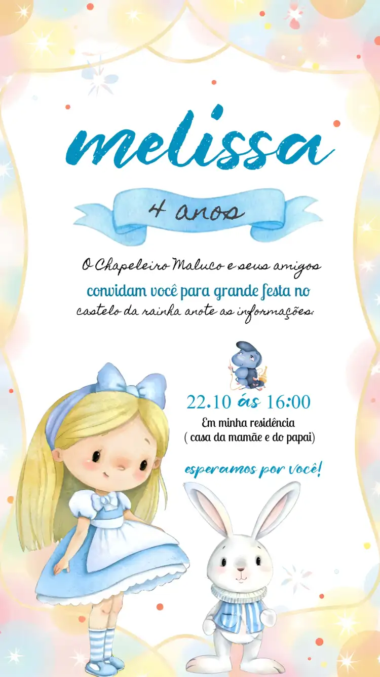 Alice No País Das Maravilhas Aquarela Infantil