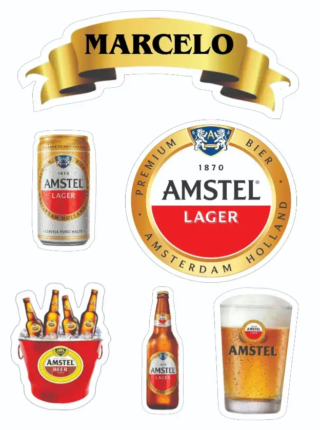 Convite Amstel – tema Topo de bolo vibrante, descontraído, festivo, colorido, moderno