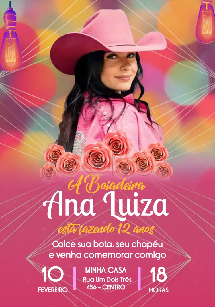 Convite Ana Castela Boiadeira Vaqueira