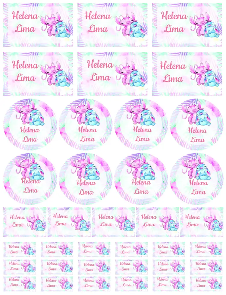Convite Angel e Stitch