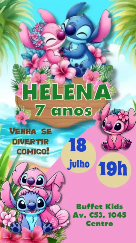 Angel and Stitch invitation