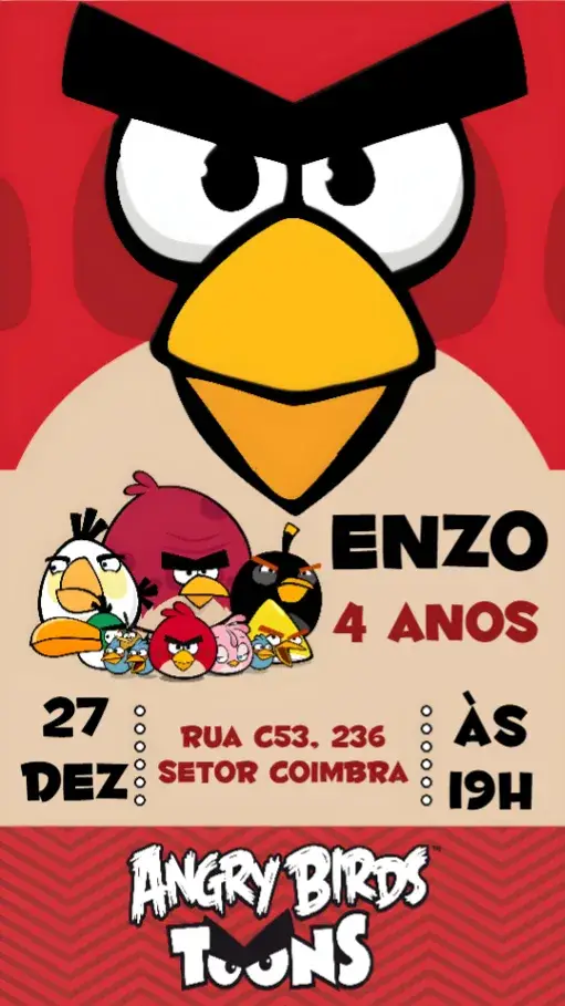 Convite Angry Birds