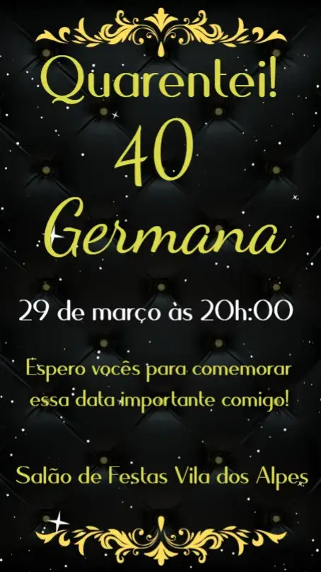 Convite Aniversário 40 anos