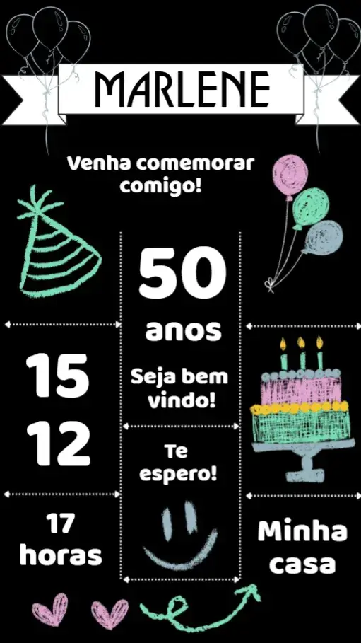 Convite Aniversário Adulto