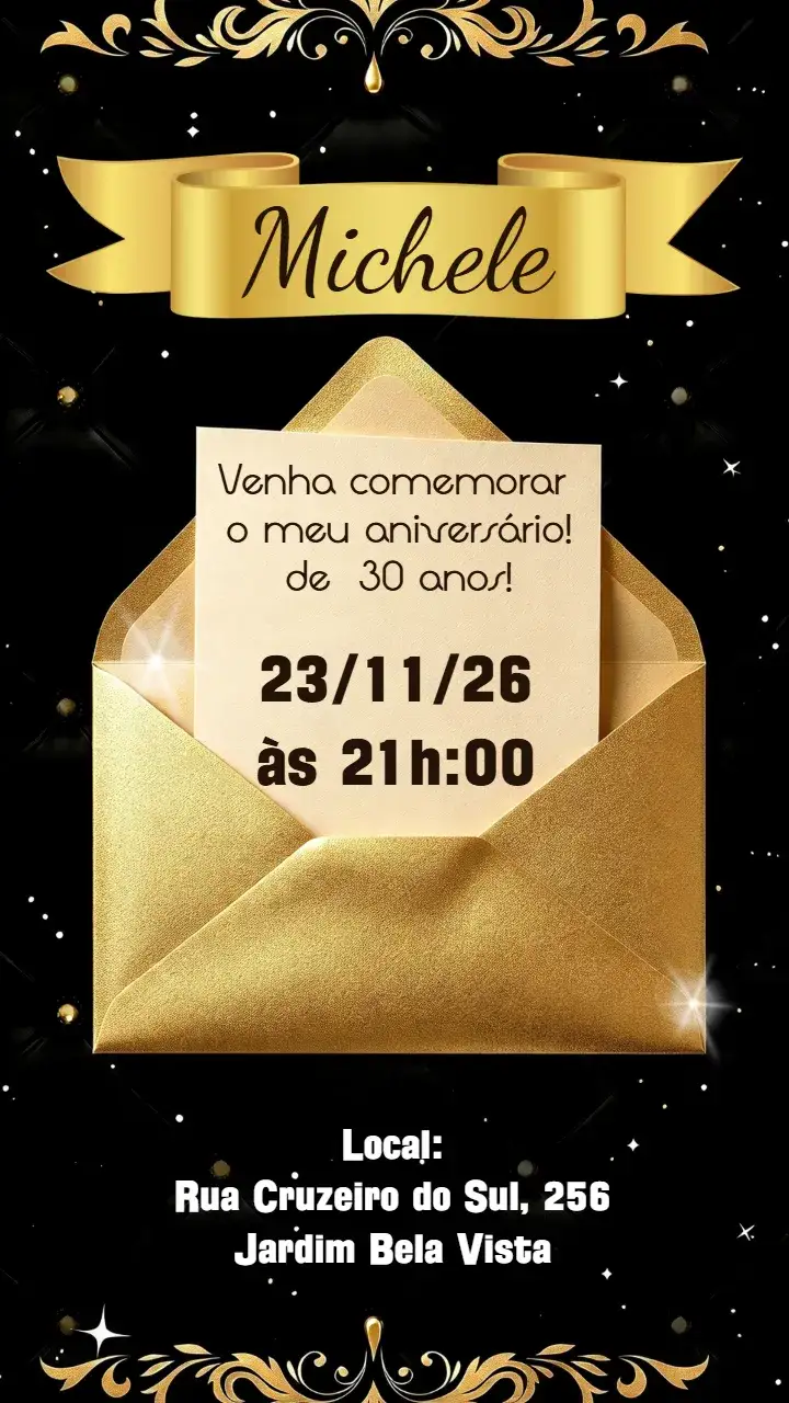 Convite Aniversário Adulto – tema Aniversário