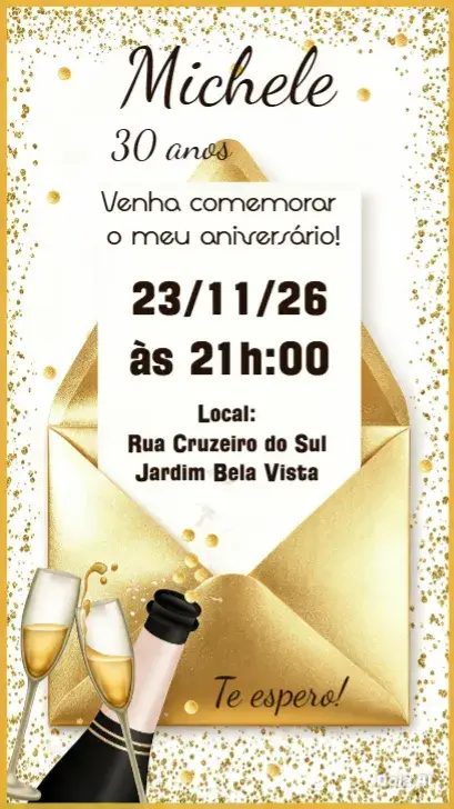 Convite Aniversário Adulto