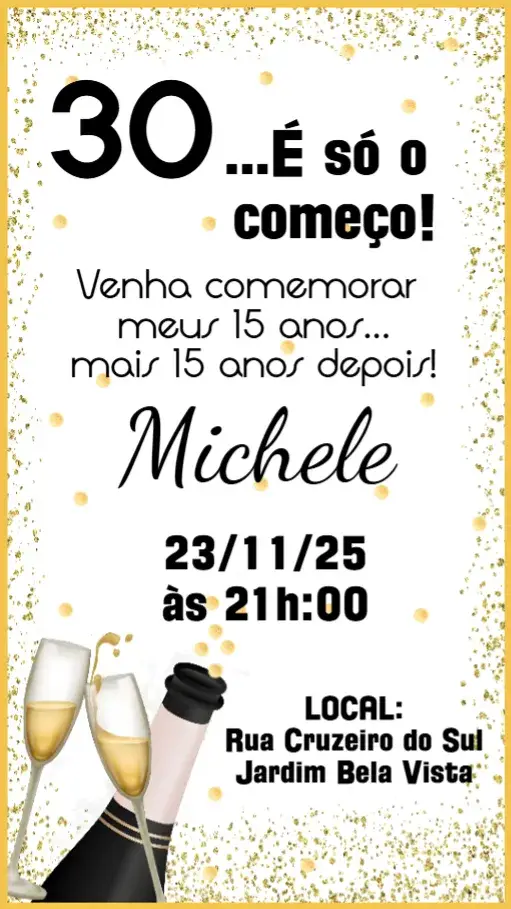 Convite Aniversário Adulto