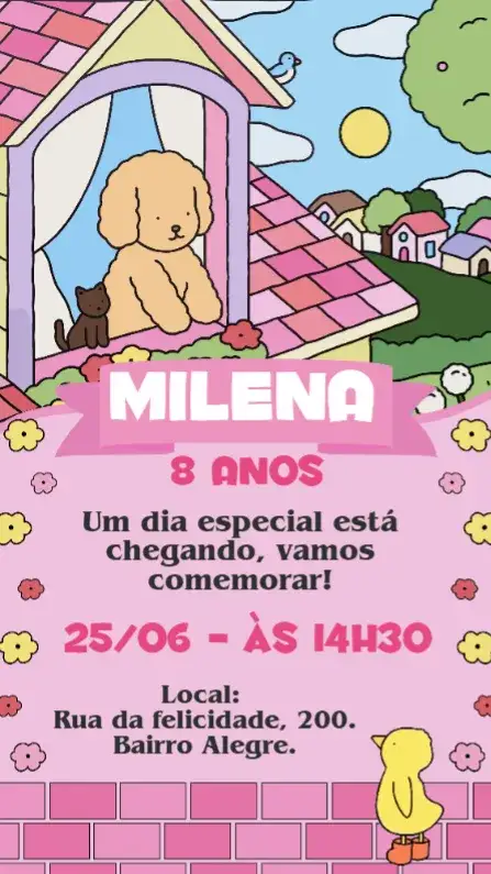 Convite Aniversário Bobbie Goods – tema Aniversário Infantil colorido, lúdico, infantil, divertido, temático