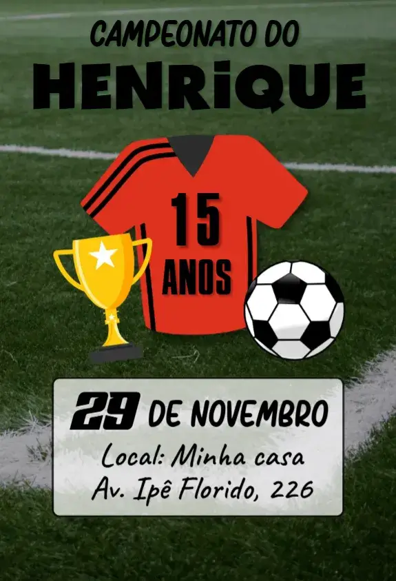 Convite Aniversário de Futebol