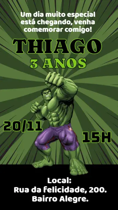 Convite Aniversário Huck