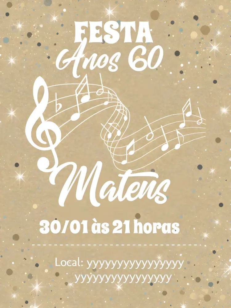 Convite Anos 60 Músical 70