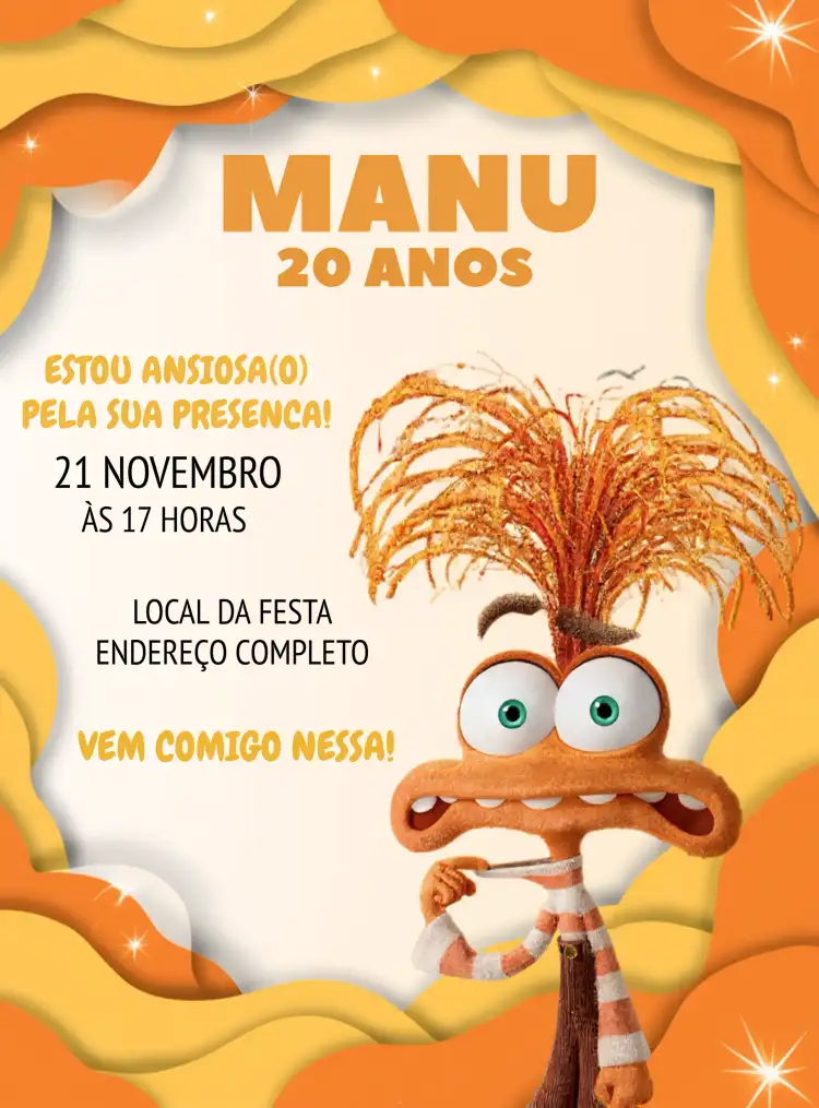 Ansiedade Divertida Mente 2 Desenho