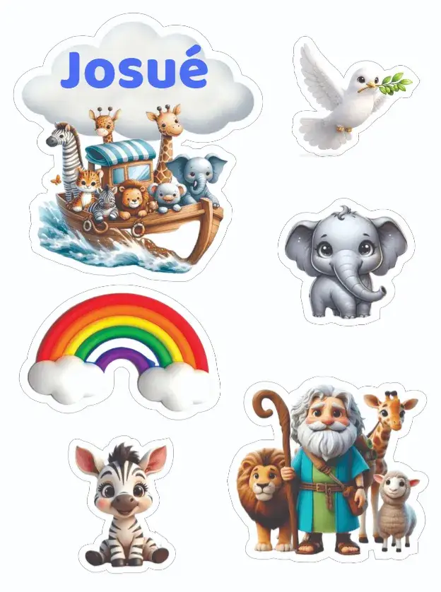 Convite Arca de Noé – tema Topo de bolo colorido, lúdico, animais, festa temática, celebração infantil