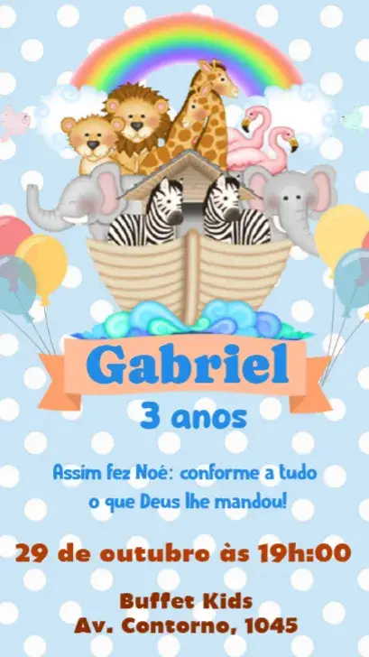 Noah's Ark invitation