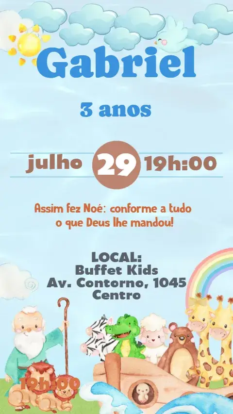 Noah's Ark invitation
