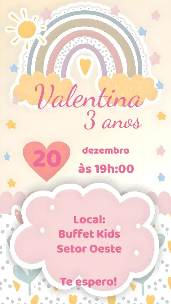 Convite Arco íris Boho – tema Aniversário Infantil boho, arco-íris, colorido, divertido, moderno, infantil