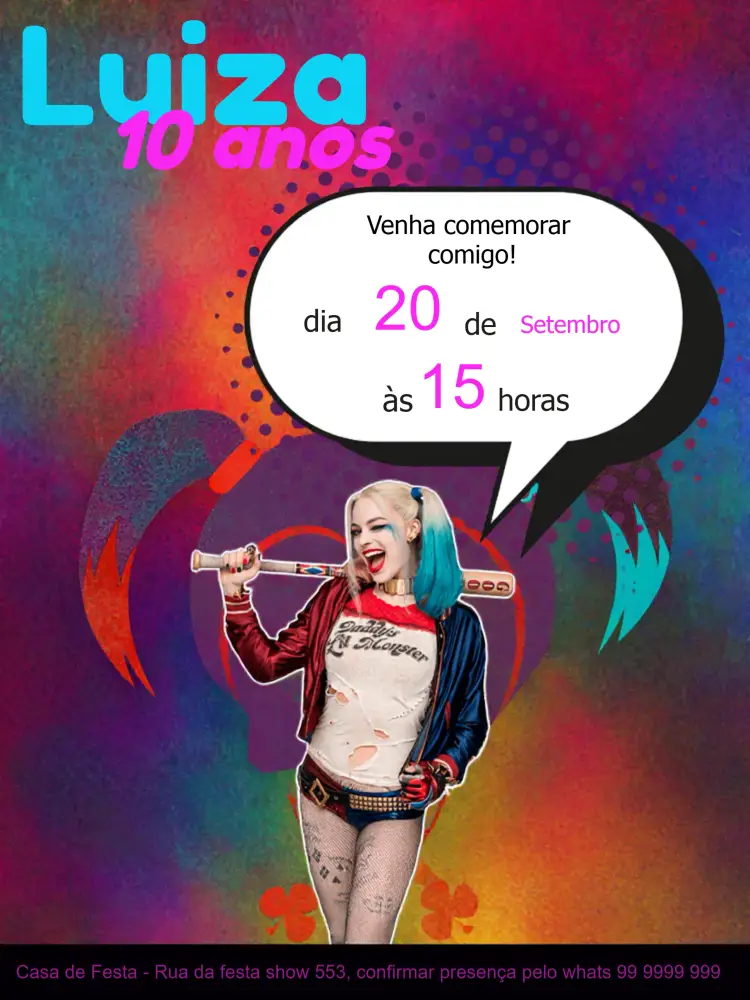 Convite Arlequina Os