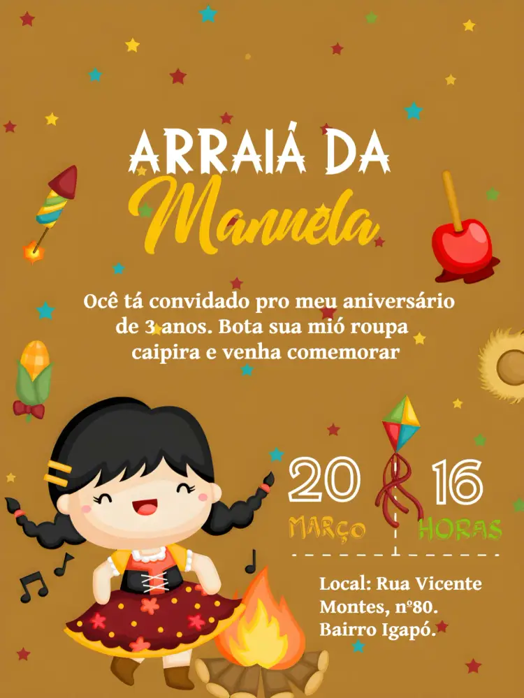 Convite Arraiá Festa Junina Milho