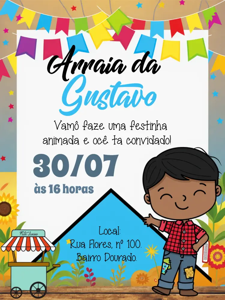 Convite Arraiá Festa Junina São