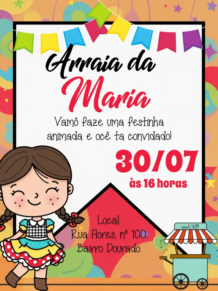 Convite Arraiá Festa Junina São