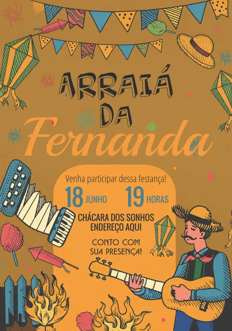 Convite Arraiá Preto