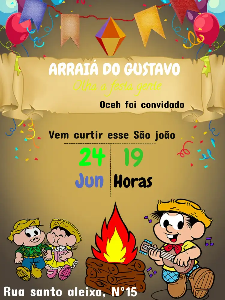 Arraiá Turma Da Mônica Monica