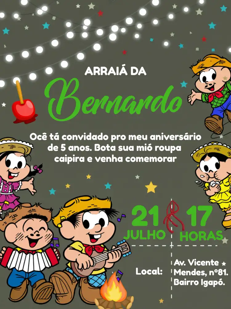 Arraiá Turma Da Mônica Turmadamonica