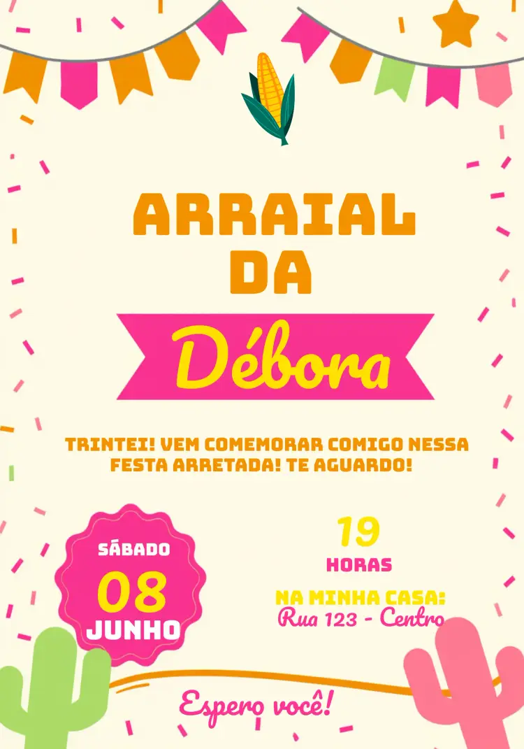 Convite Arraial Festa Junina Estrelinhas