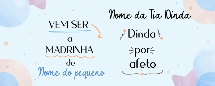 Convite Arte Caneca Dinda De Menino Madrinha