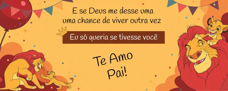Convite Arte Caneca Pai Rei Leão Simba – tema Mais pesquisados colorido, divertido, familiar, Disney, ilustração, animal