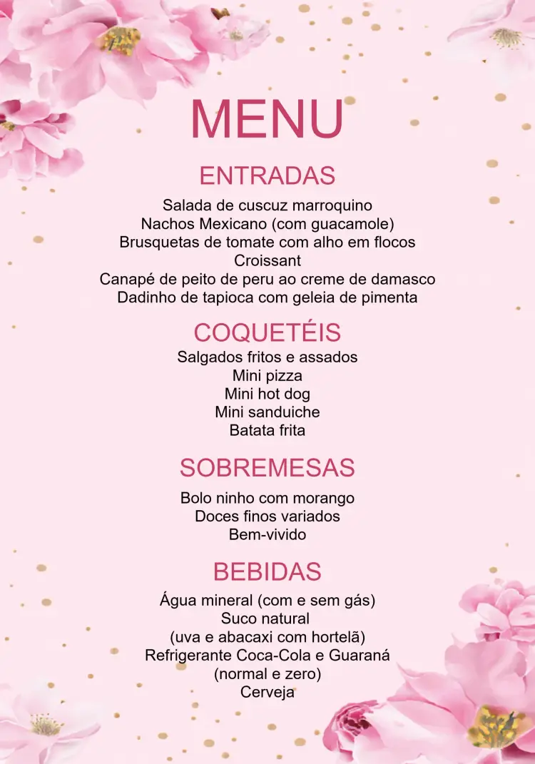 Convite Arte Cardápio Menu Casamento Festa