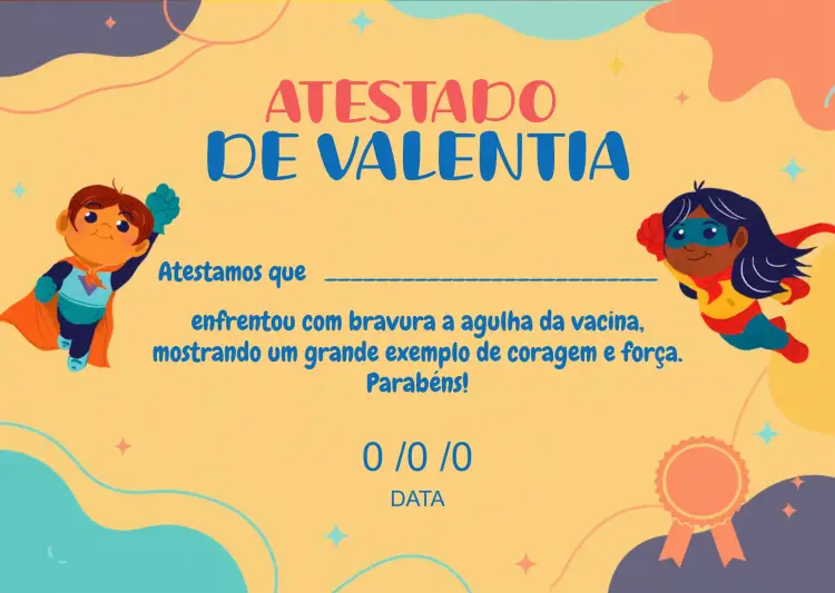 Convite Arte Certificado De Coragem Vacina