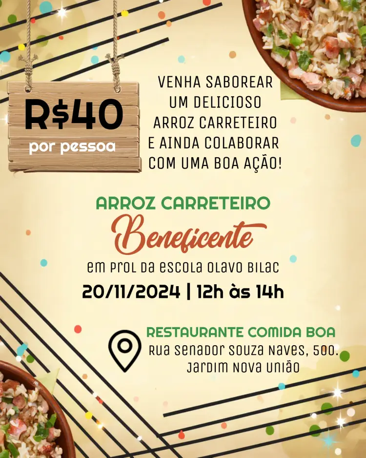 Convite Arte Para Arroz Carreteiro Beneficente Post