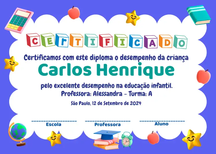 Convite Arte Para Certificado Escolar Abc – tema Formatura colorido, divertido, educacional, infantil, ilustrativo, moderno
