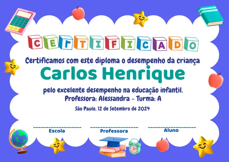 Convite Arte Para Certificado Escolar Abc