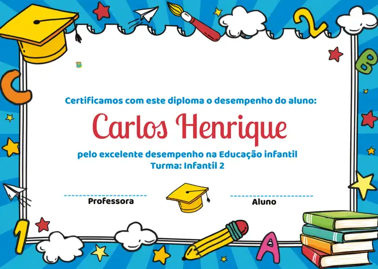 Arte Para Certificado Escolar Infantil