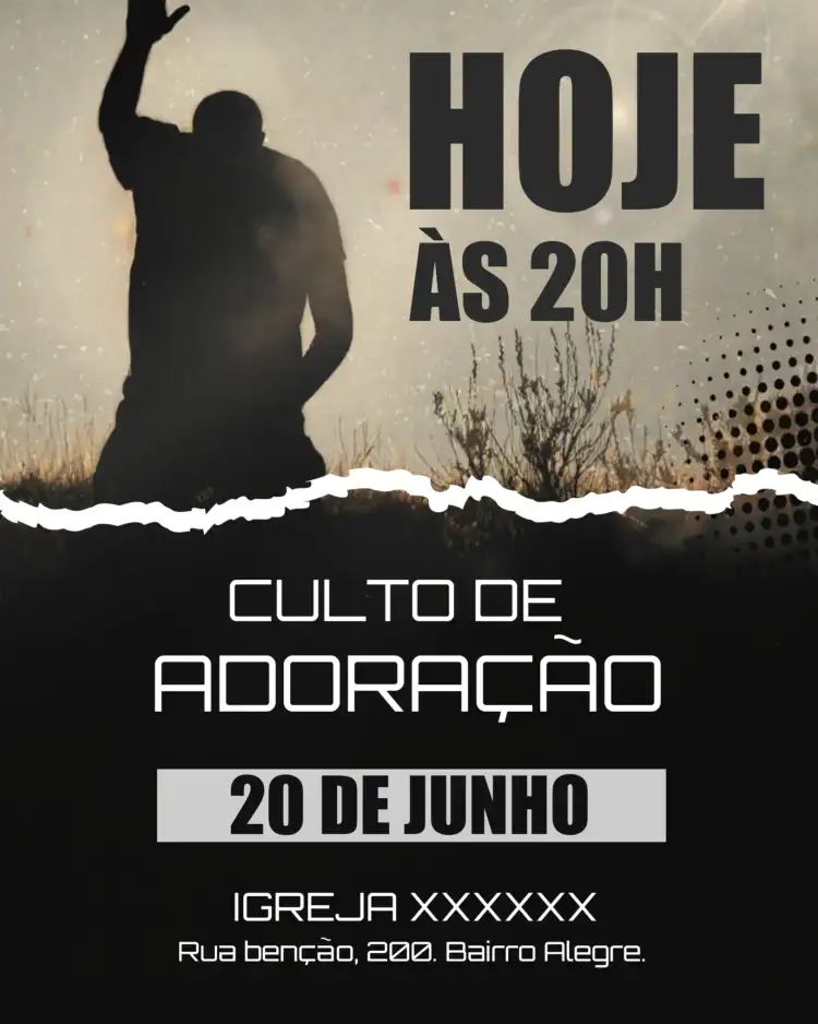 Arte Para Culto De Adoração Igreja Flyer