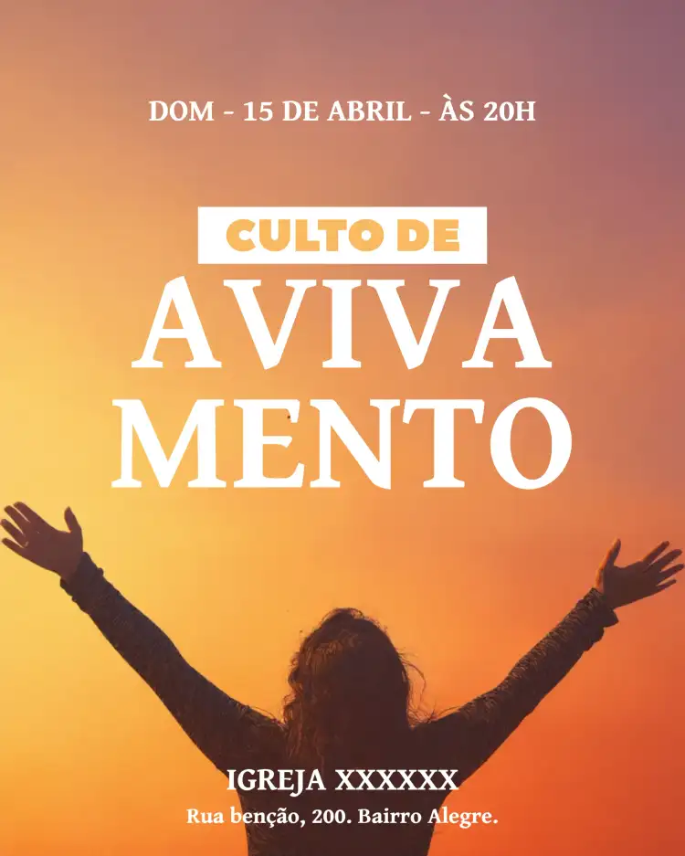 Arte Para Culto De Avivamento Igreja Flyer