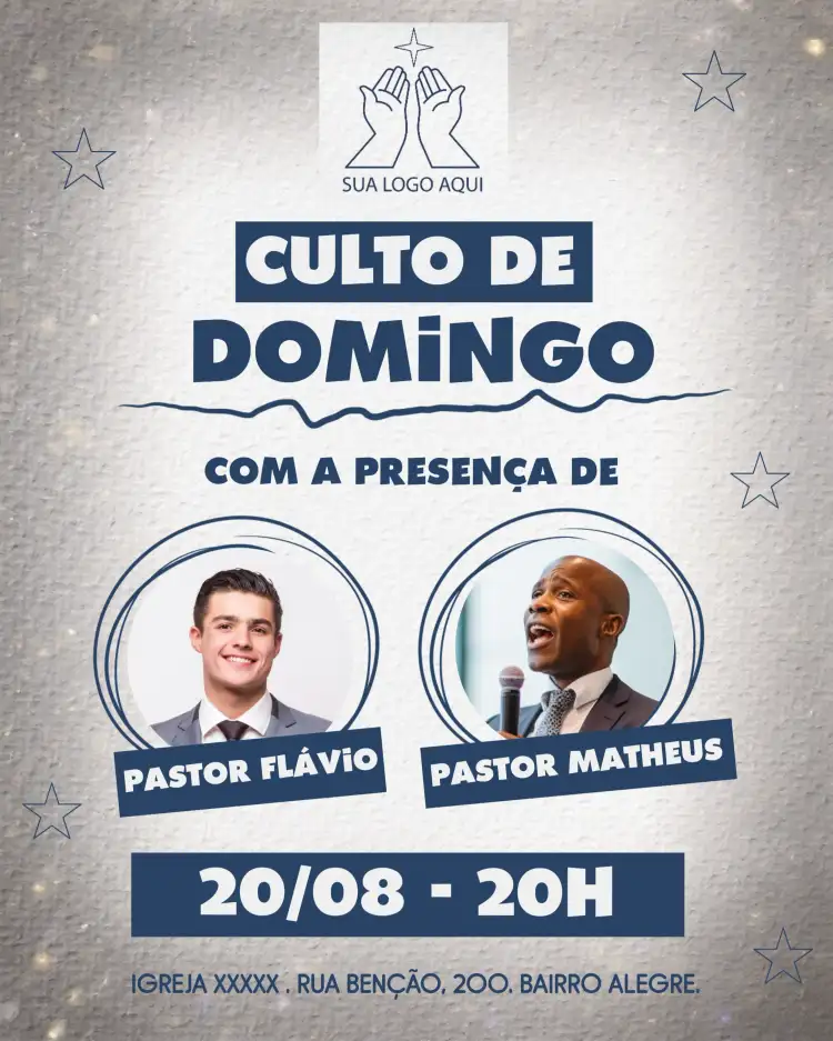 Arte Para Culto De Domingo Igreja Com Foto Gospel