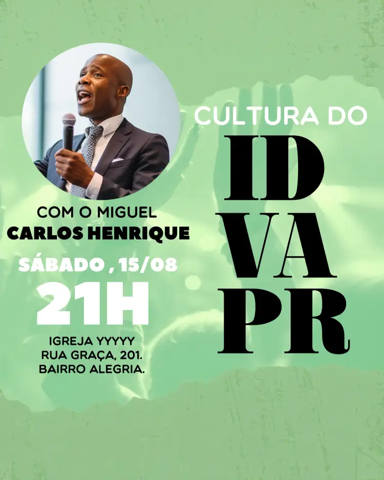 Convite Arte Para Culto De Jovens Igreja Com Foto Panfleto – tema Batizado moderno, espiritual, colorido, minimalista, alegre