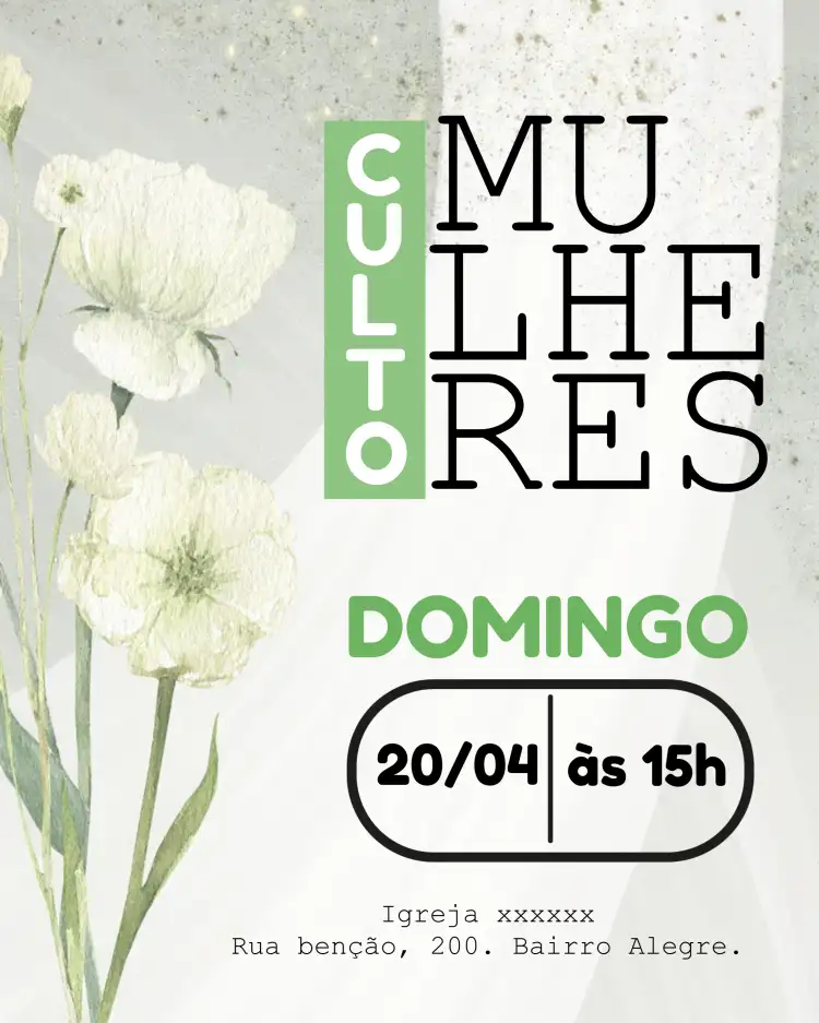 Arte Para Culto De Mulheres Igreja