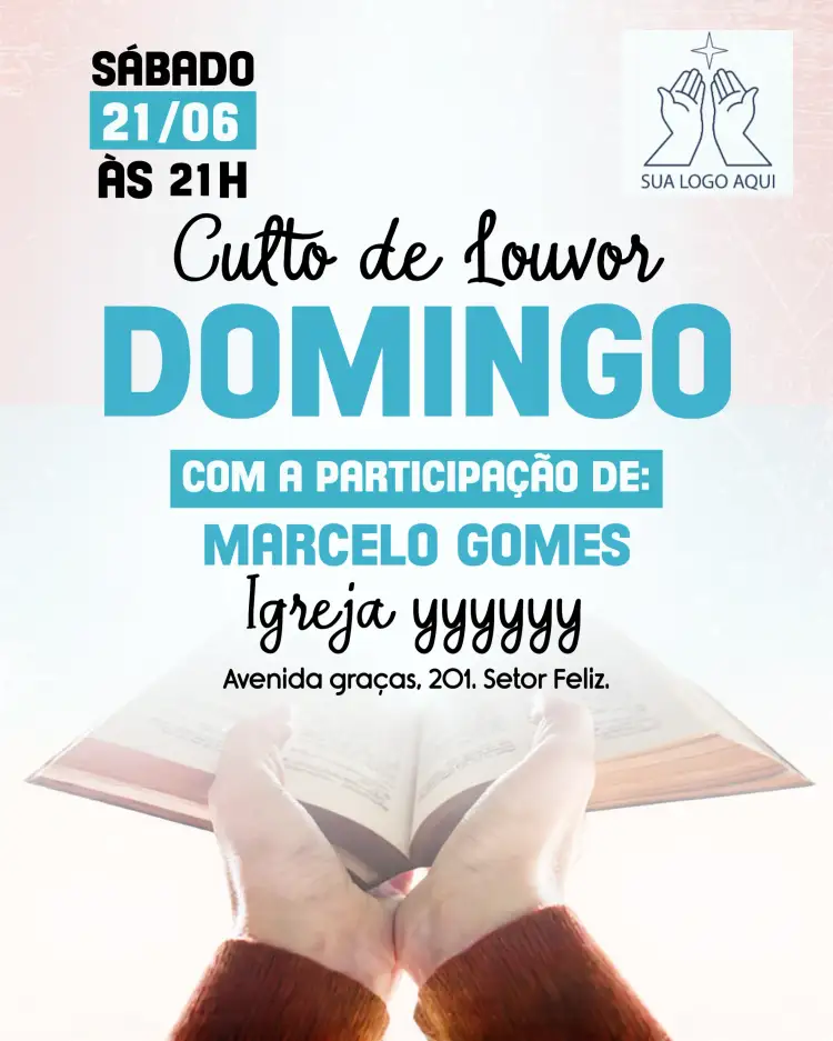 Convite Arte Para Culto Igreja Domingo Panfleto – tema Batizado gospel, moderno, colorido, acessível, espiritual, inspirador