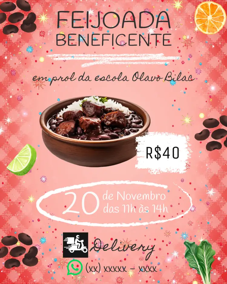 Convite Arte Para Feijoada Beneficente Ação