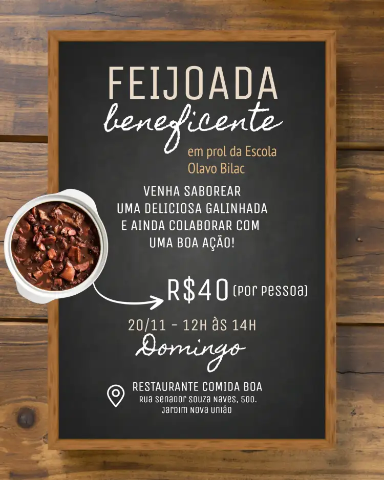 Arte Para Feijoada Beneficente Post