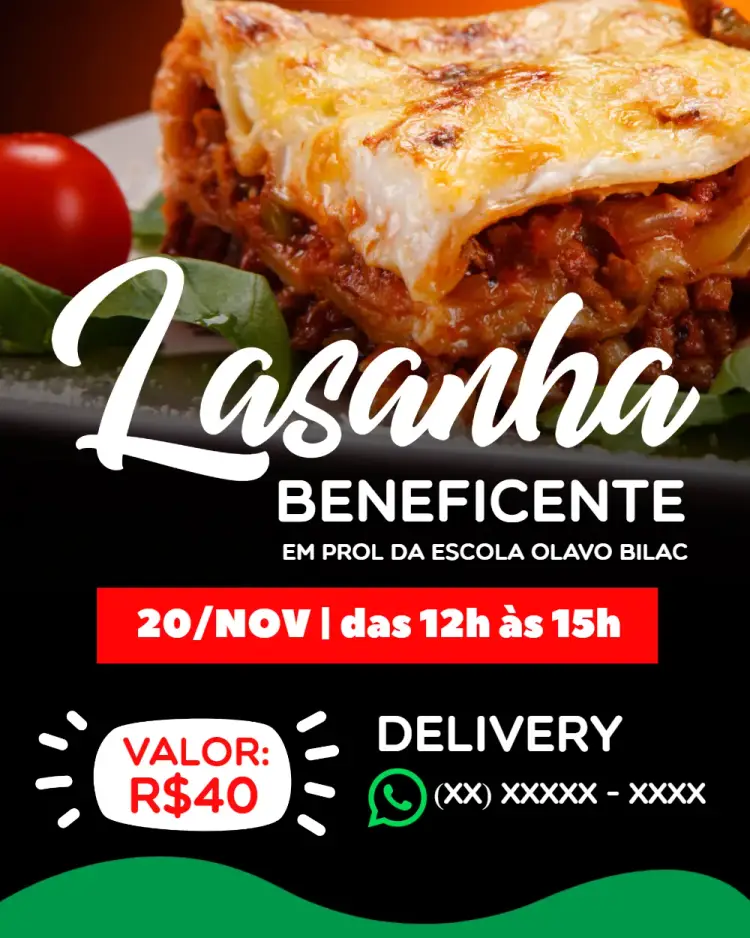 Convite Arte Para Lasanha Beneficente Carreteiro
