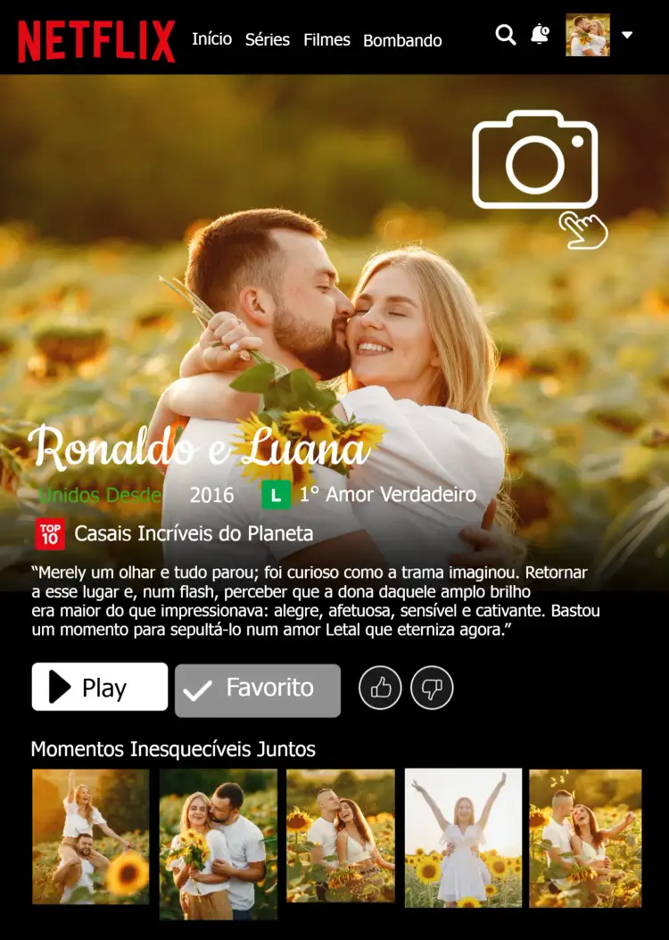 Convite Arte Quadro Netflix Casal História – tema Mais pesquisados romântico, moderno, divertido, colorido, pop art, minimalista