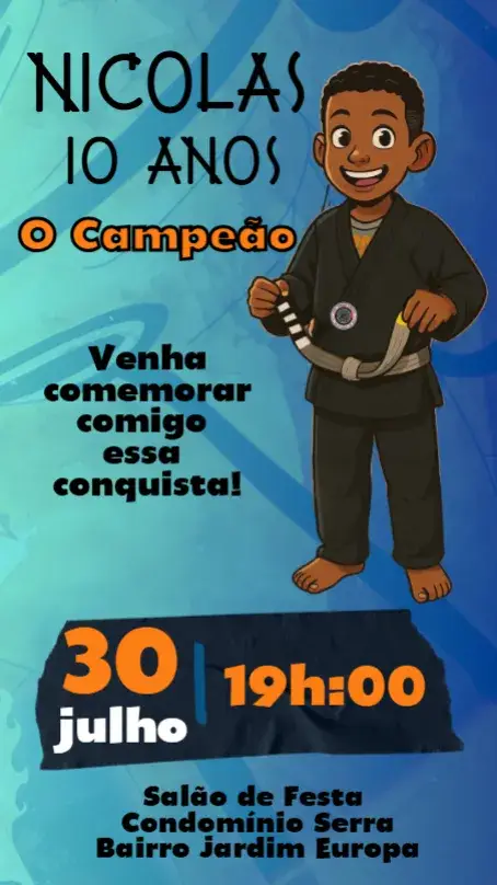 Martial Arts for Kids invitation