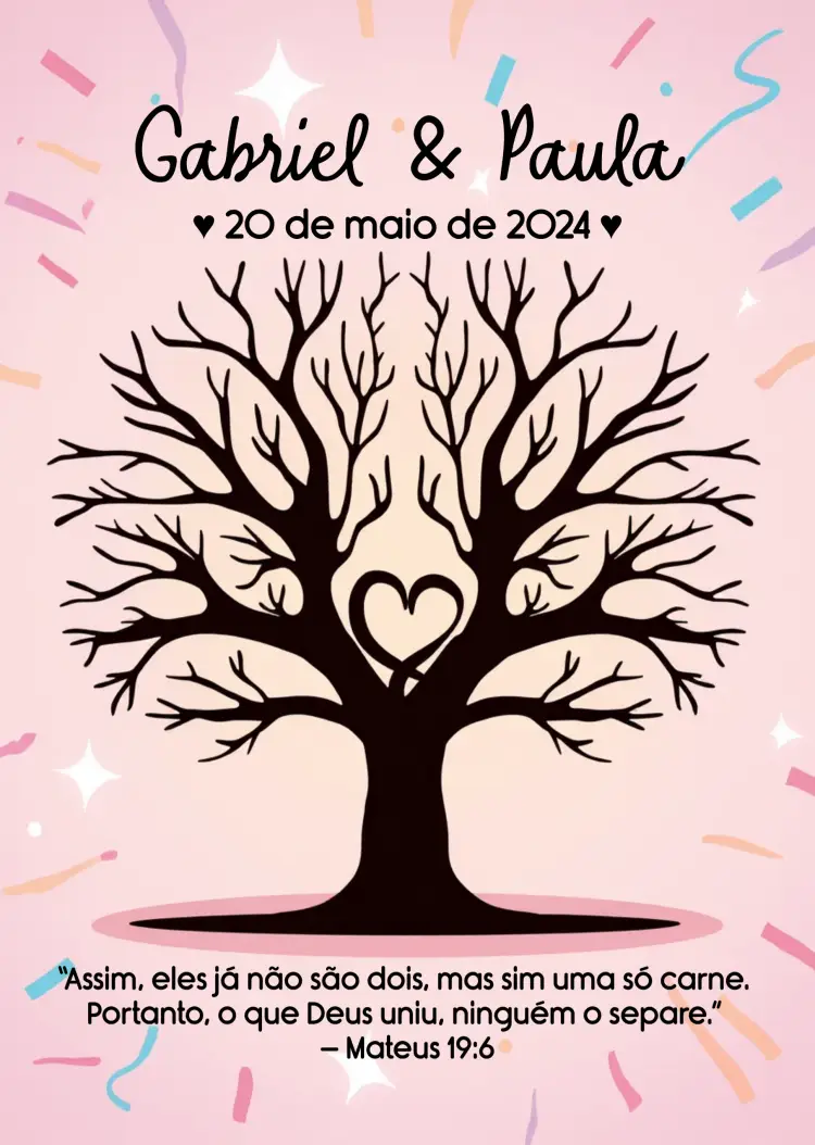 Convite Árvore De Digitais Casamento Branco