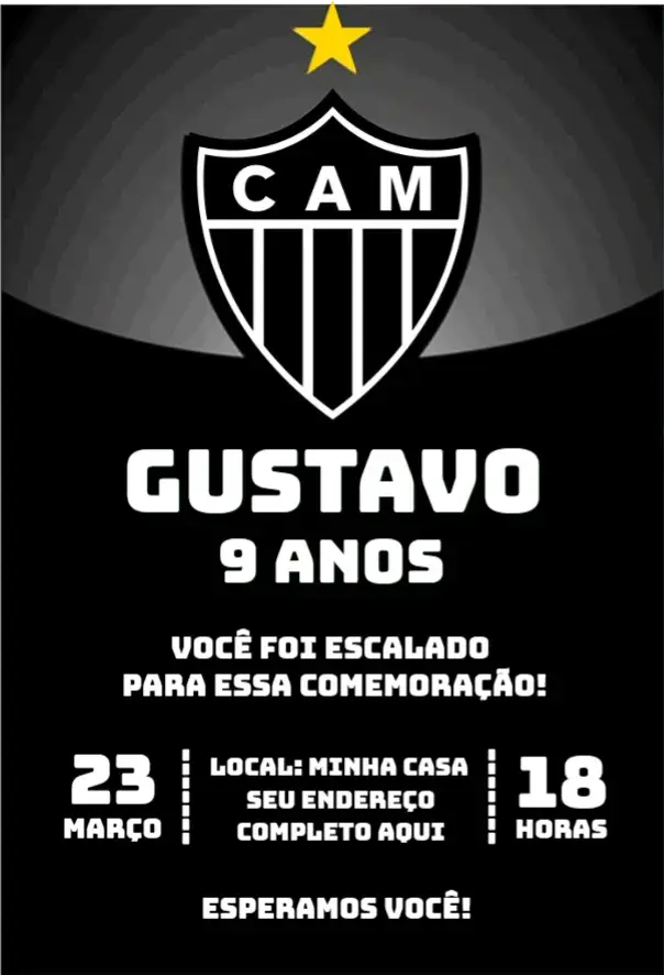 Convite Atlético Mineiro