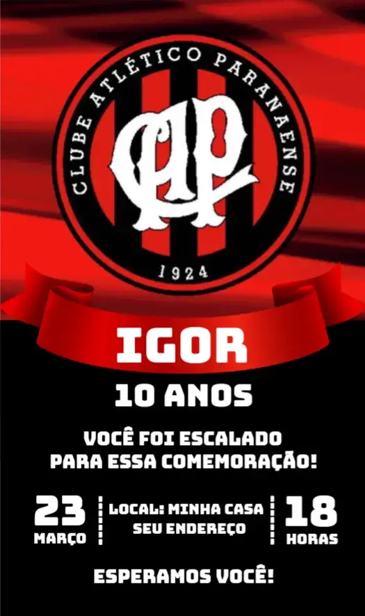 Convite Atlético Paranaense